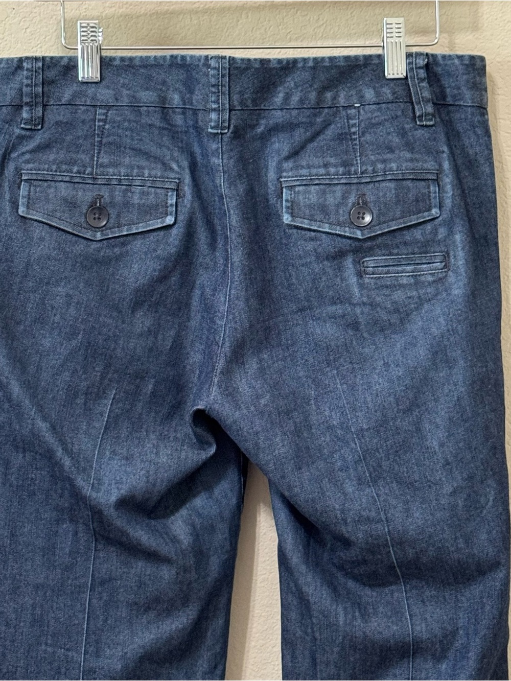 GAP | The Trouser Women's Dark Blue Denim Slacks - Classic Straight Leg Size 8 - Picture 7 of 13